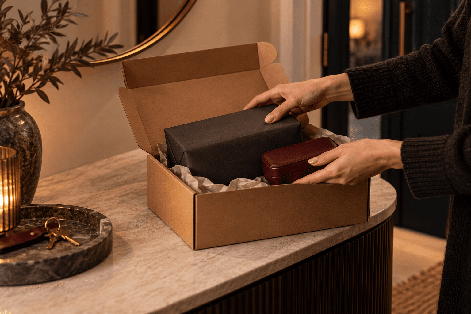 Discreet treatment delivery being packed at home